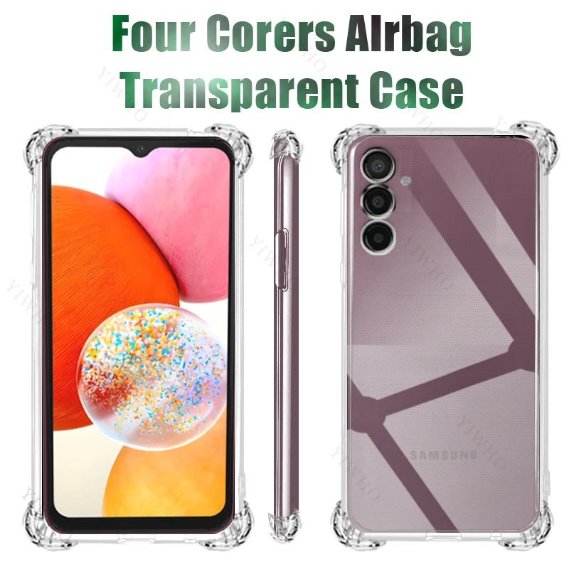 Transparent Case for Samsung Galaxy A14 SM-A145F TPU Thickened Clear Phone Case for Samsung A 14 Shockproof Anti-scratch Covers