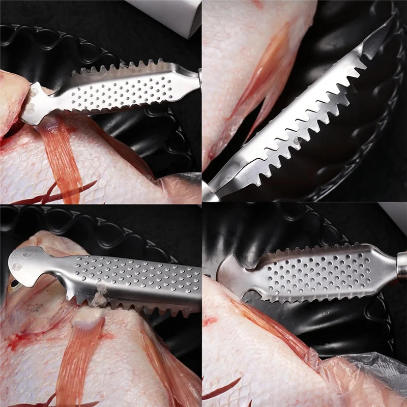 Ferramenta raspadora de escama de peixe BAAO, kit multiuso de limpeza de escama de peixe, removedor de escama de peixe para restaurante de mercado doméstico