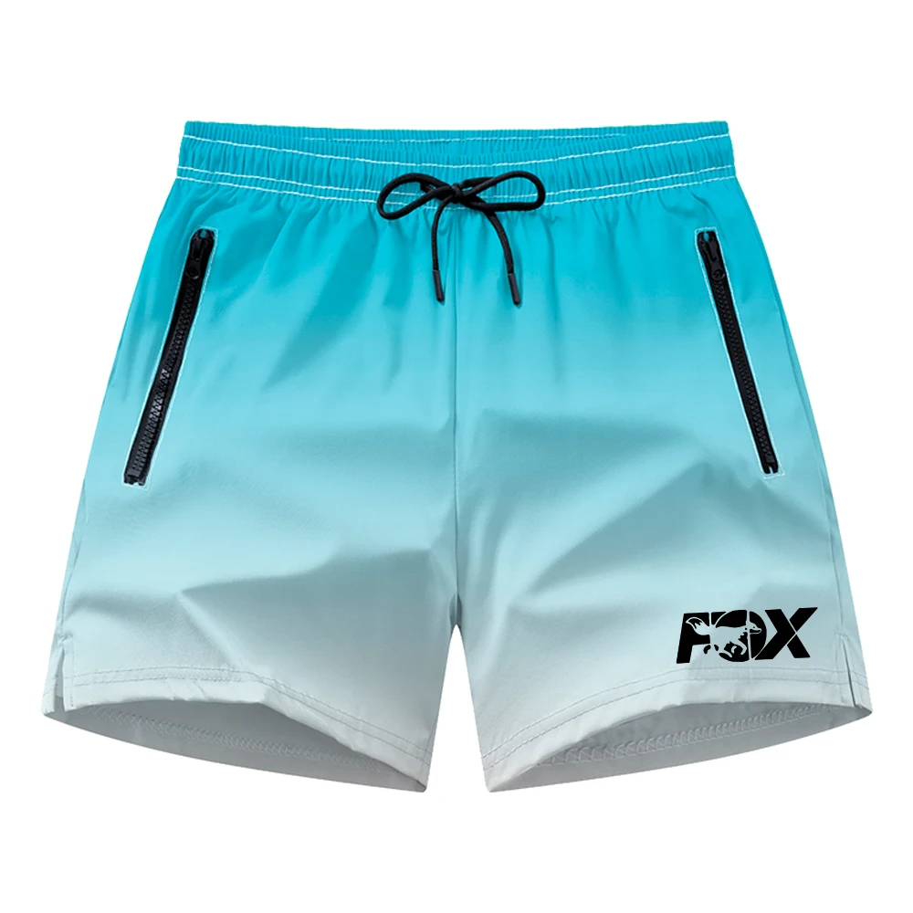 

Men's Fox Creative Print Sports Shorts Elastic Quick Drying Zippered Pockets Drawstring Shorts, 2026 Summer New Arrival