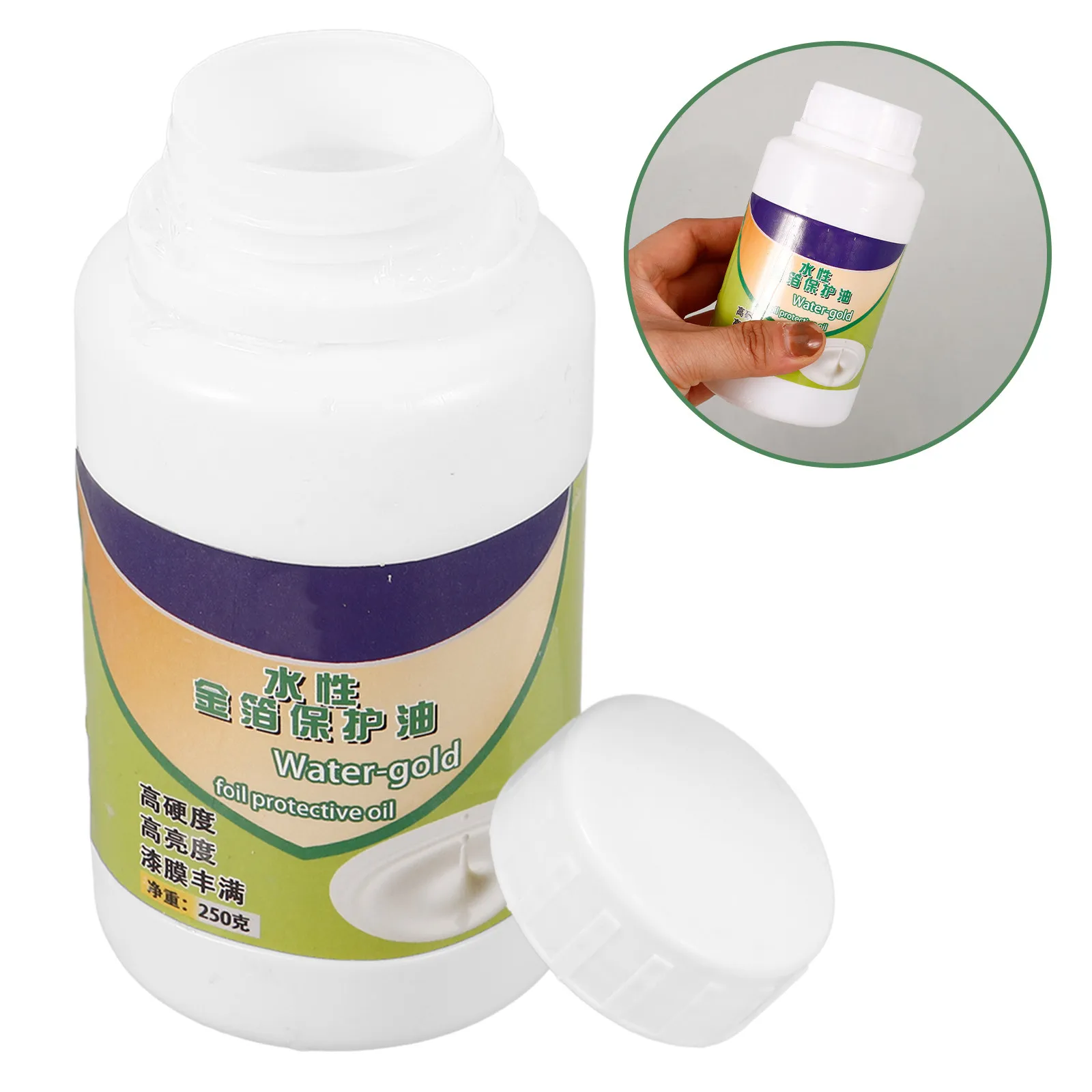 Water Based Gold Foil Protective Oil 250G Bottle for DIY Gold Leaf Surface Gilding Water Based Protective Oil for Craft Glue