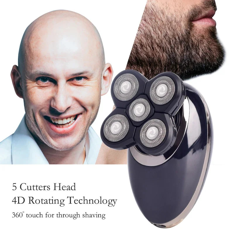 

3-in-1 Men's Electric Shaver with 5 Floating Heads: USB Rechargeable & Washable