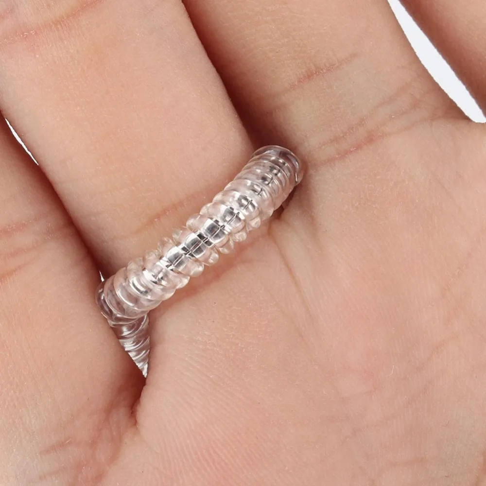 

4pcs Professional Plastic Ring Size Adjuster Transparent Ring Tightener Ring Guard Loose Rings