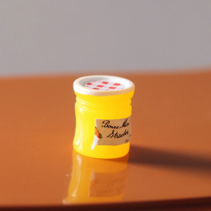 4 pçs 1:12 casa de bonecas em miniatura café pode pão espalhar molho frutas geléia modelo comida cozinha decoração brinquedo casa boneca acessórios
