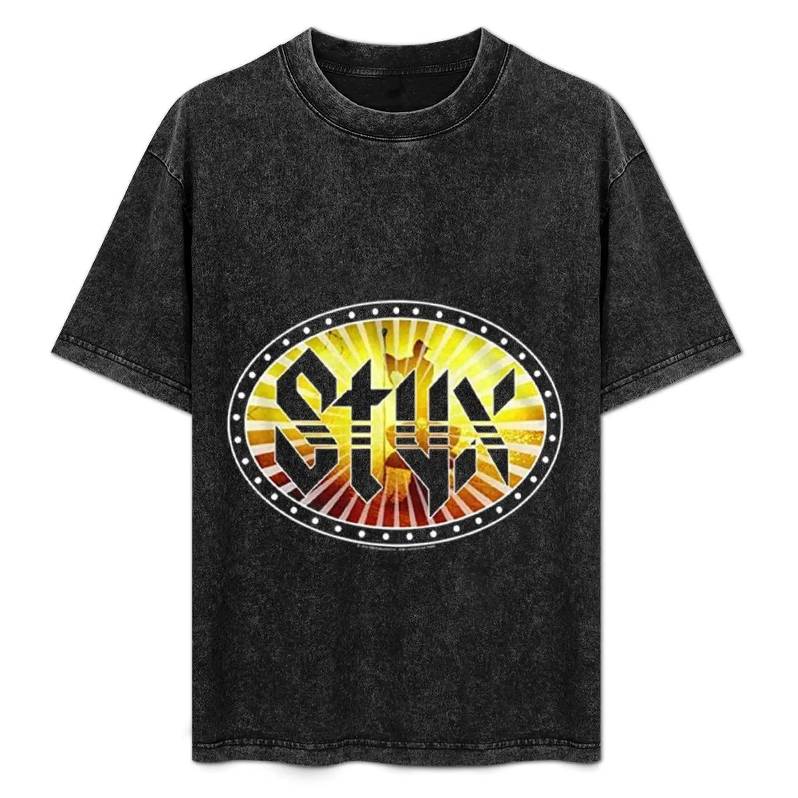 

Styx 1972 Rock Band Wooden Nickel On Stage Bright Lights T-Shirt Summer Casual Loose T-Shirt