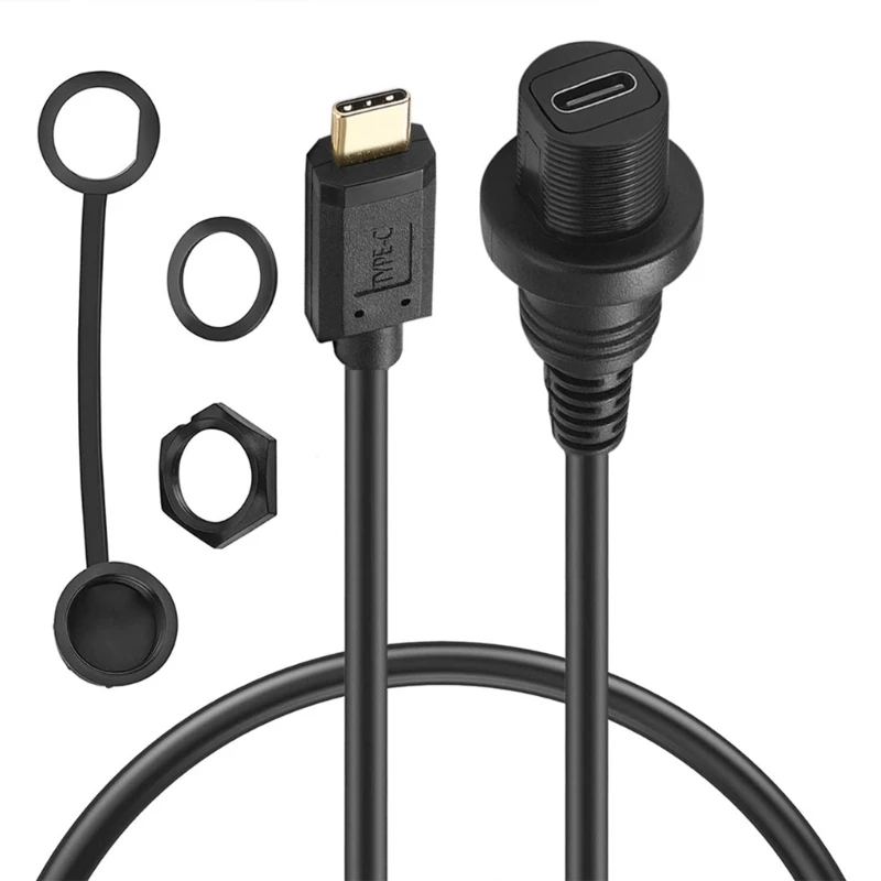 Kabel USB do montażu podtynkowego do desek rozdzielczych samochodów Przedłużacz USB2.0 3.1 typu C adapterem do montażu