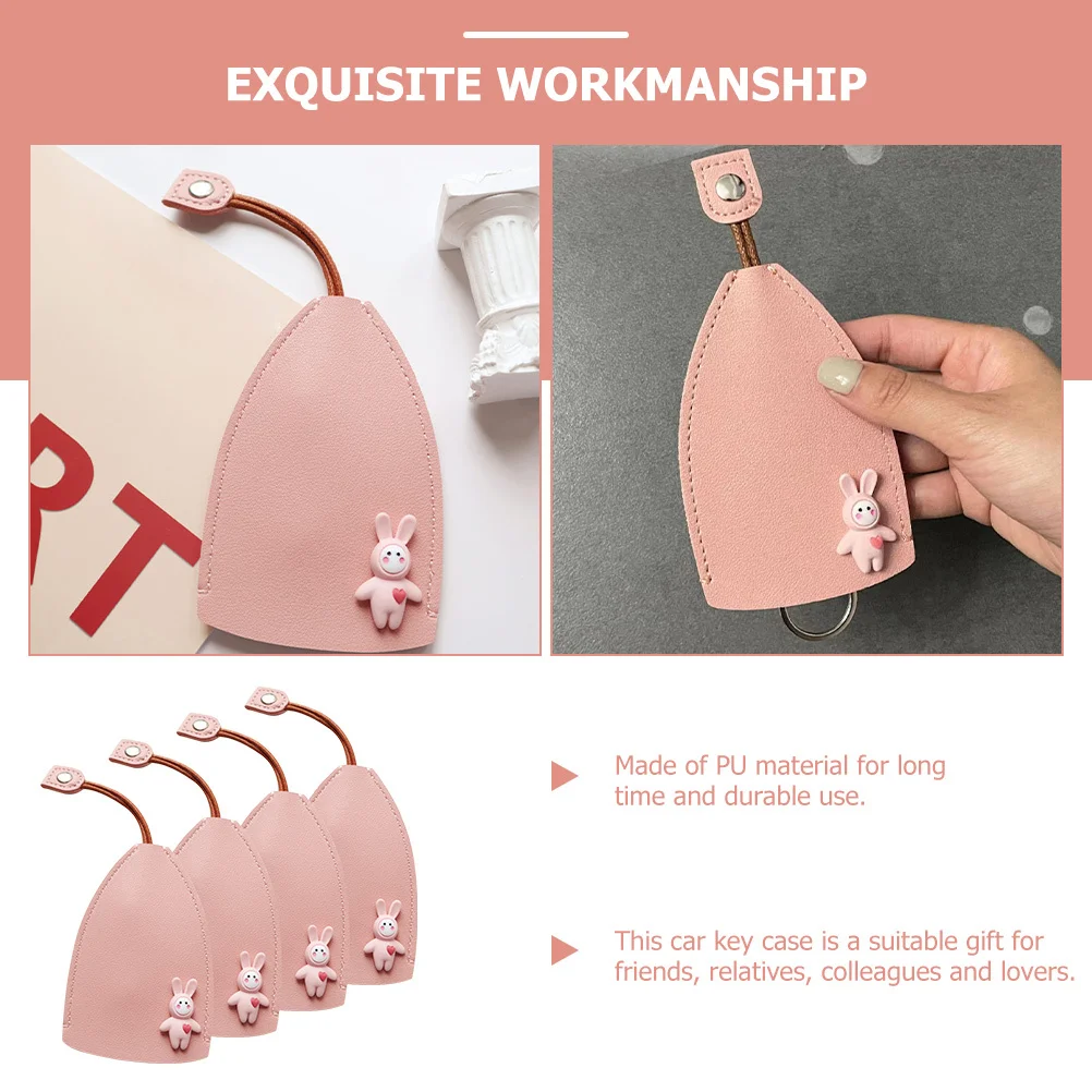 

4 шт. чехол для ключей от машины, чехол для ключей из искусственной кожи, легкий портативный органайзер, прочный брелок для ключей, сумка для салона автомобиля