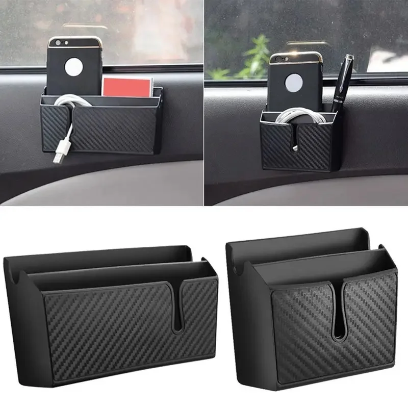 Car Dashboard Organizer Bag PVC Hanging Storage Box with Strong Adhesive Mount for Mobile Phone Keys Wallet and Small Items in V