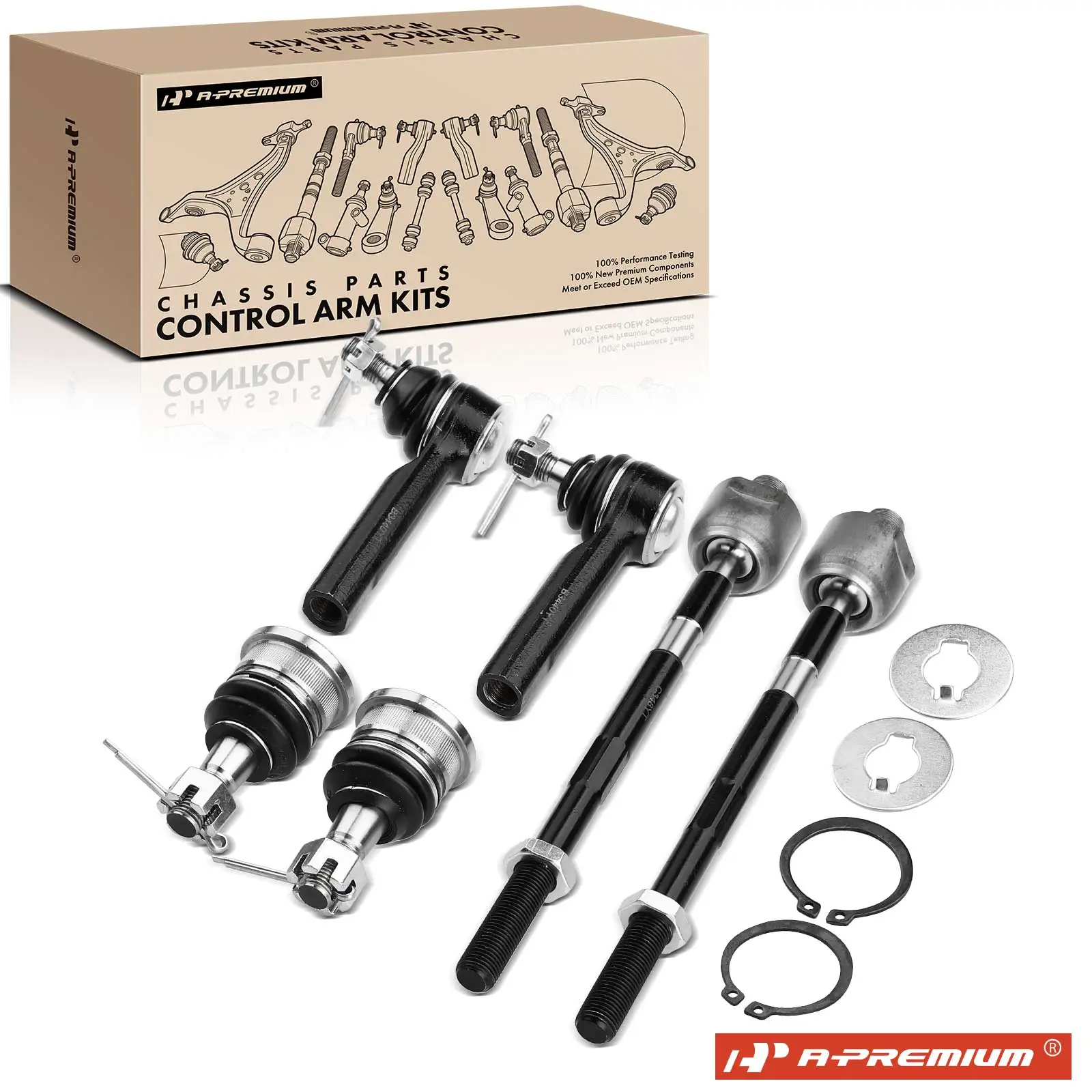 A-Premium 6x Inner & Outer Tie Rod End with Ball Joint for Nissan Altima 1993-1996