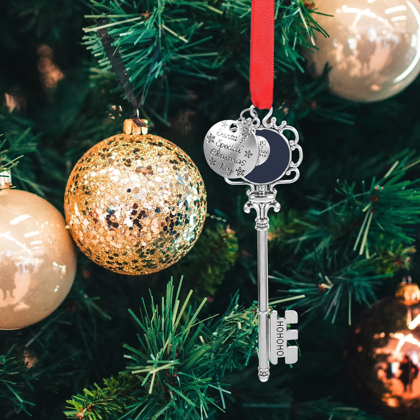 3 قطعة سلسلة المفاتيح زخرفة عيد الميلاد سبيكة شجرة عيد الميلاد قلادة ديكور معلق للمفاتيح أكياس السيارات الإبداعية هدية عطلة الإمدادات #2