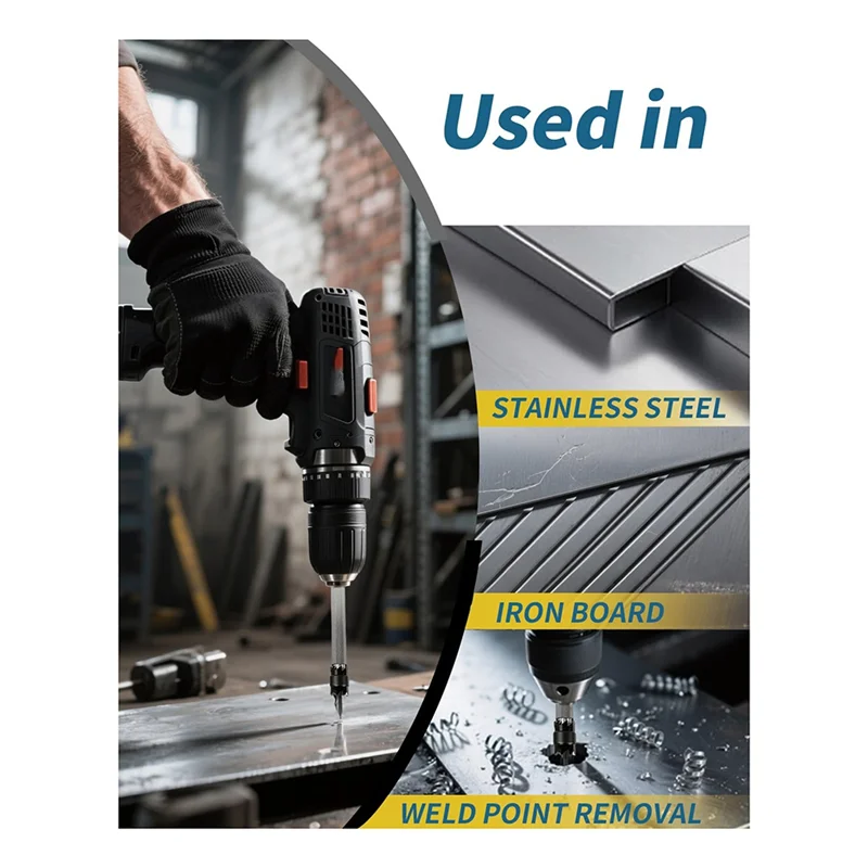 FYBL-Punkt-Schweißschneider-Sets, doppelseitig, 13-teilig, 3/8 Zoll und 5/16 Zoll HSS, titanbeschichtetes Kobalt-Punktschweißbohrer-Set, 6,5 mm, 8 mm, 1