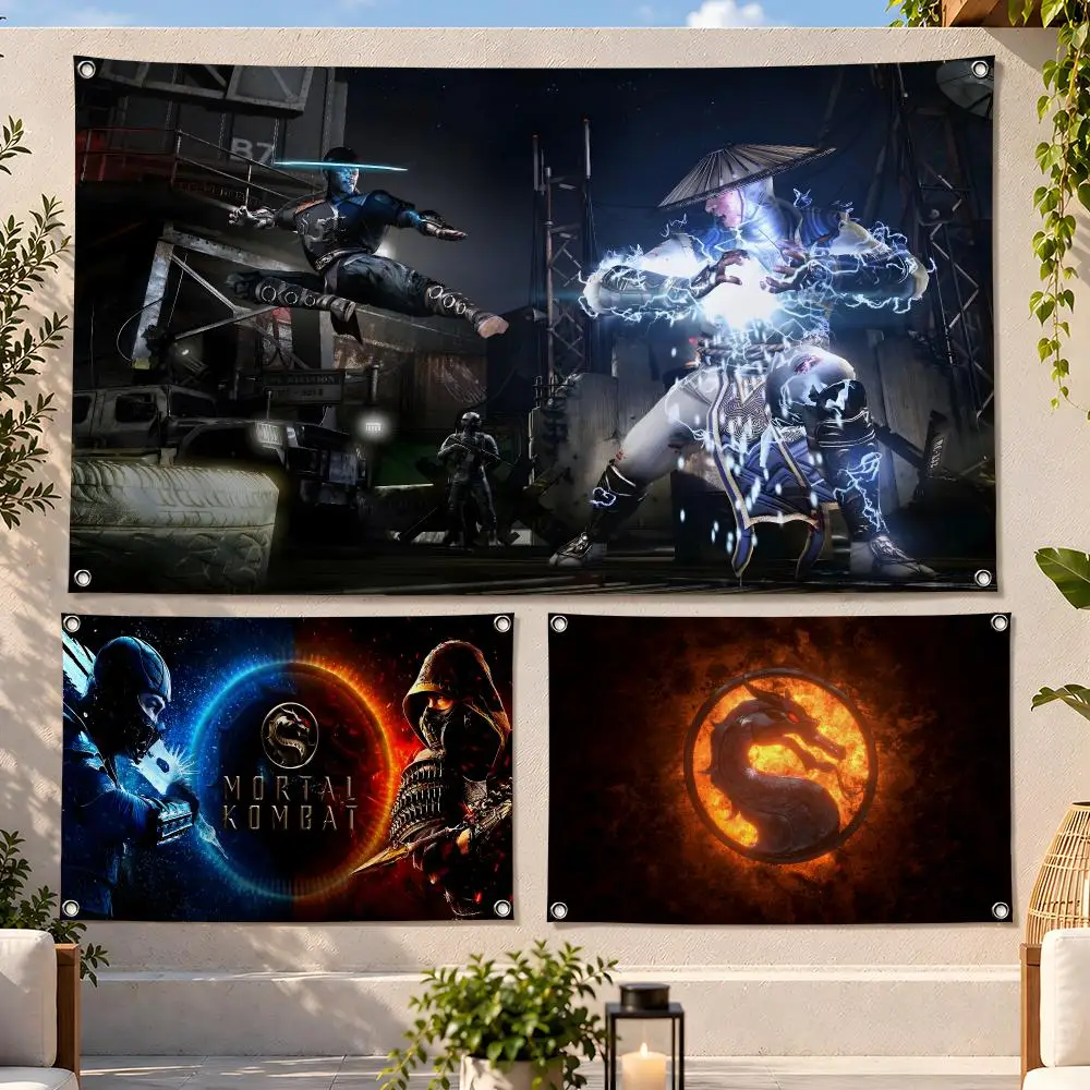 Game Fighting Mortal Kombat Flags Fan Flag Banner Wall Hanging Outdoor Yard Camping Dorm Garage Party Home Decor Gift