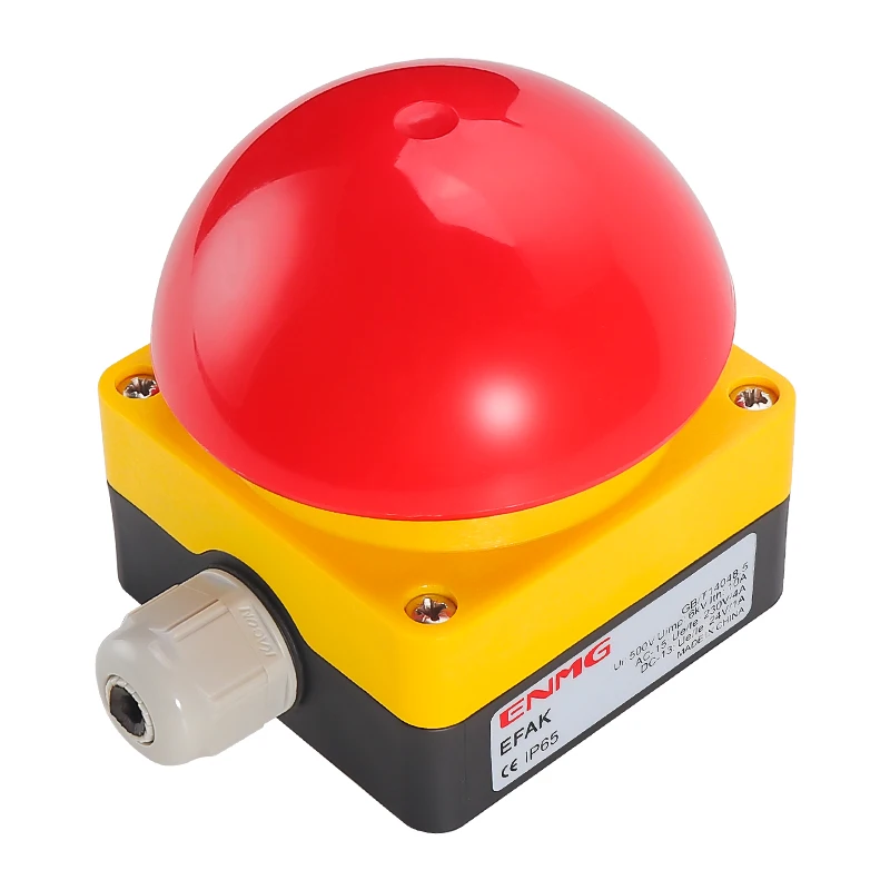IP65 Waterproof ENMG Emergency Stop Button Switch Mushroom Head Self-Locking/Resetting 1NO Foot/Hand Control for Industrial Safe