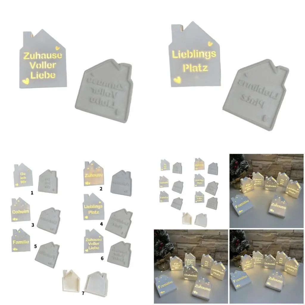 

Flexible Silicone Mold for Night Lamp Festival Decoration Mold Decorative House Shaped Light Mould Jewelry Making Tool
