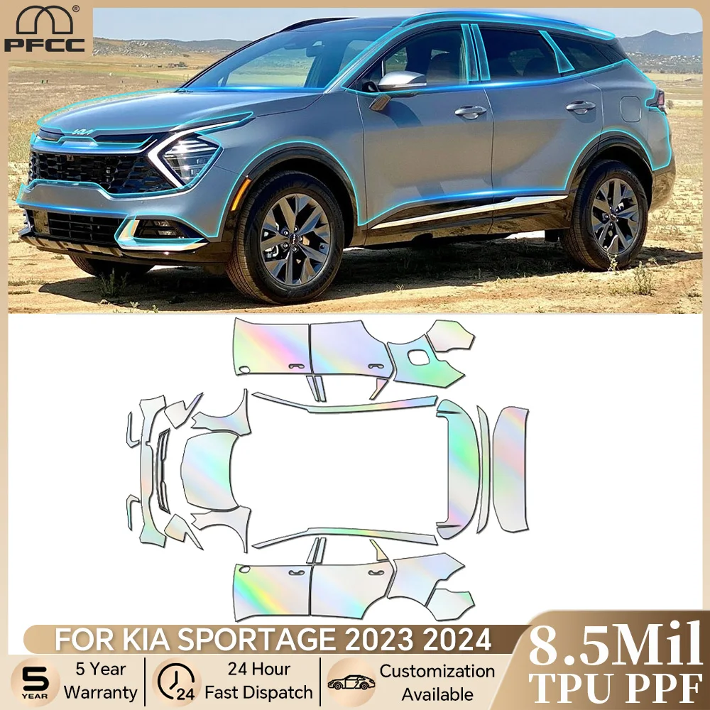 

For KIA SPORTAGE 2023 2024 Pre-cut PPF Clear Bra 8.5Mil TPU Paint Protection Film Car Body Bumper Anti-Scratch Kit Resistant