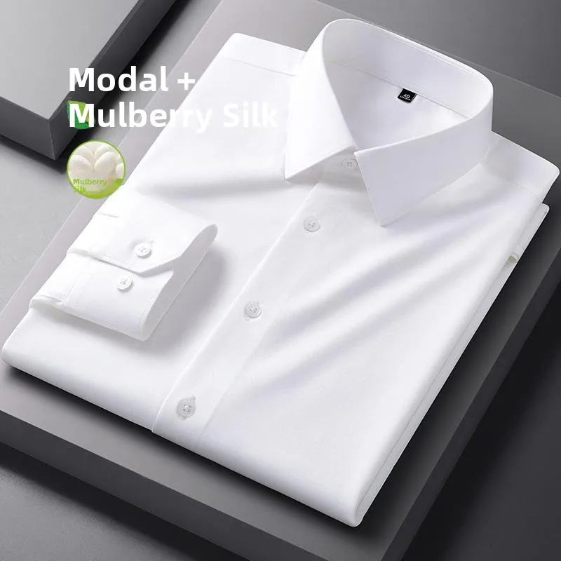 

Весенне-осенний новый мужской элитный эластичный шелк из модала без железа, длинный све, повседневный irt Quali для отдыха, только для сухой очистки