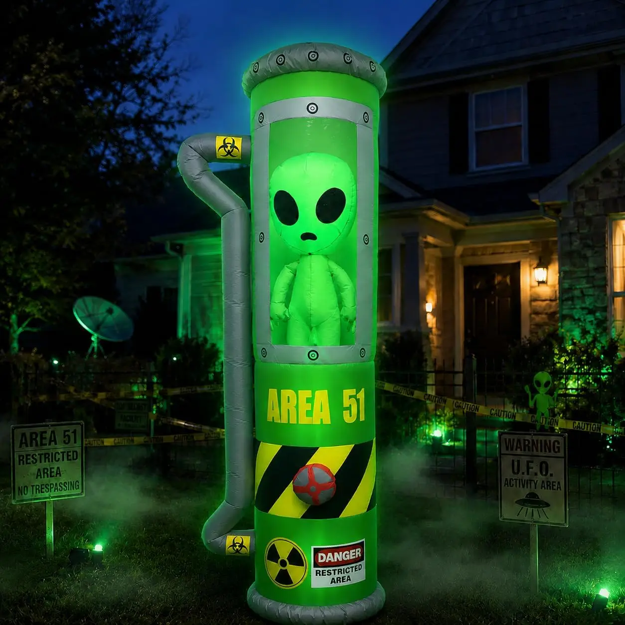Alien Inflatable Halloween LED Blow Up Yard Outdoor Decor 8FT
