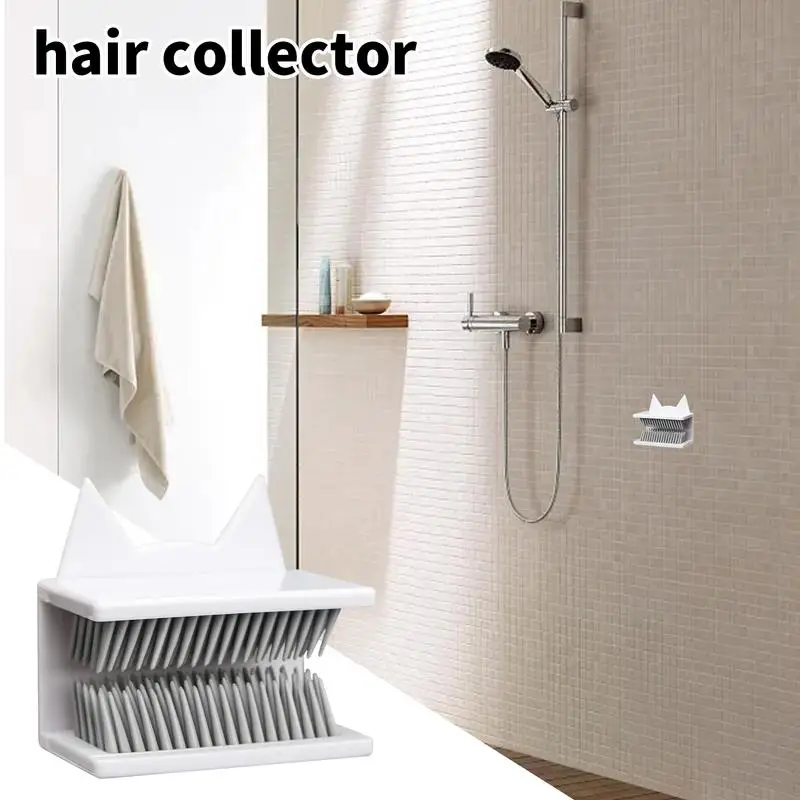 Wall Hair Catcher Bathroom Wall Hair Grabber Reusable Hair Trapper Wall Mounted Detachable Flexible Hair Catcher For Wood