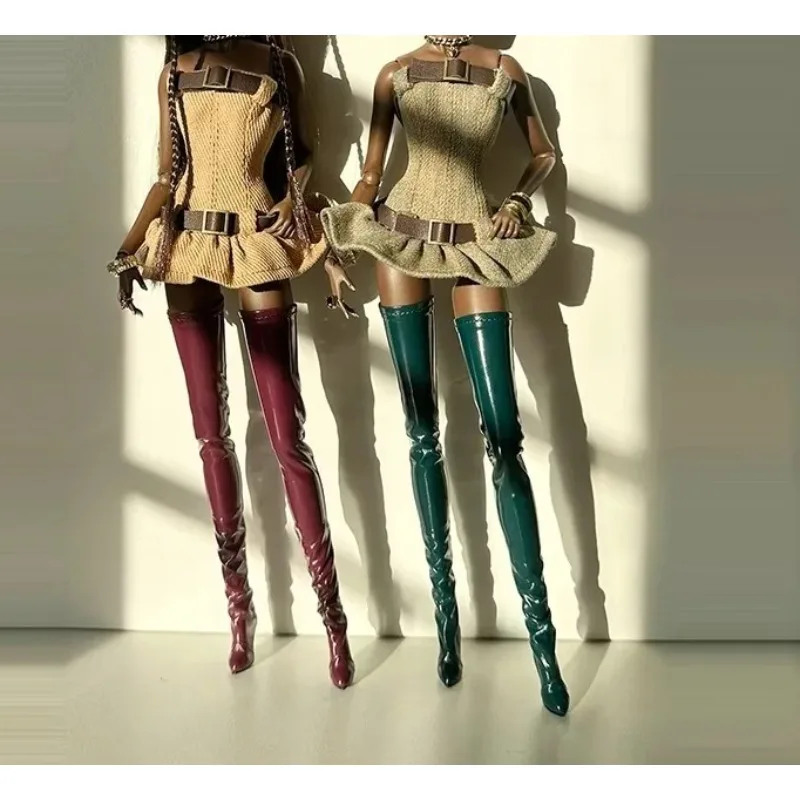 1/6 Scale Female Toy Action Pointed High Heels Knee High Boots High Boots Shoes Model Fit FR2 Nu.face FR Poppy Parke Body Doll