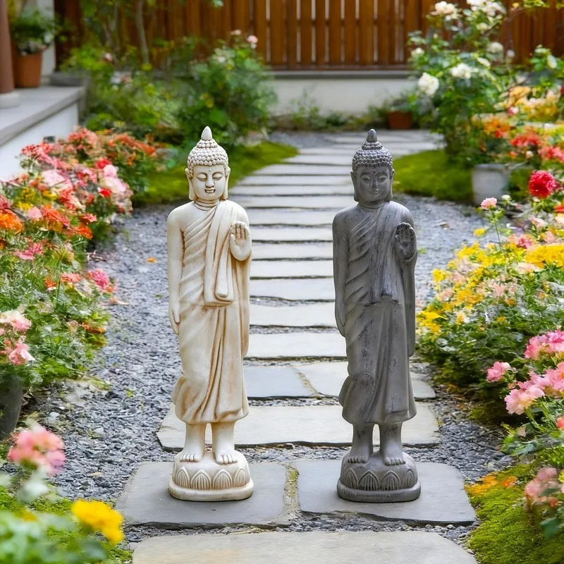Courtyard magnesium oxide standing large Buddha statue temple courtyard Zen protection prayer decoration waterproof ornament