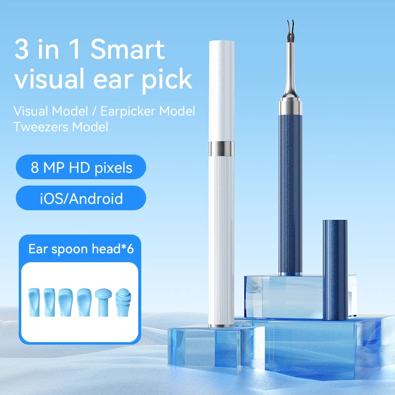 Ear Cleaner With Camera Smart Visual Ear Wax Removal Sticks 1920P Endoscope Tweezer Earpick Mini Camera Otoscope for Health Care