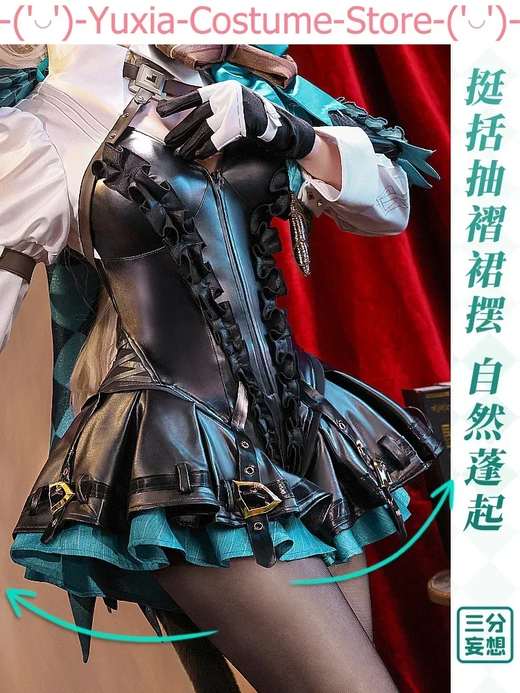 Three Point Delusion Genshin Impact Magician Women Lynette Cosplay Costume Cos Game Anime Party Uniform Hallowen Play Role