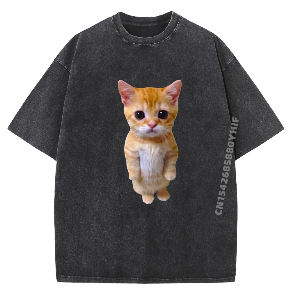 

Design Funny Graphic Tees Classic Cotton Breathable Male T-Shirt Trendy Design Retro Washed T-shirts Loose Printed Tops