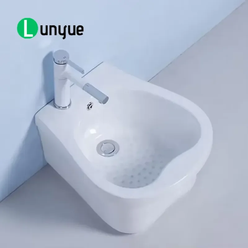 White Ceramic Foot Wash Basin Independent Muslim Wudu Sink for Bathroom Prayer Ablution Hygienic Durable Wholesale