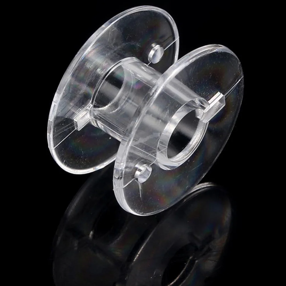 

50pcs Clear Plastic Machine Spools Small For Domestic Use Lightweight Storage Case Long Time Using Sewing Machine Bobbins Spools