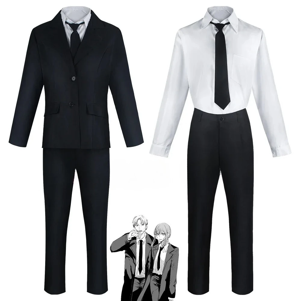 

Мужской синий костюм: рубашка, галстук, короткий шарф, кольцо на шею, женская униформа, Хэллоуин