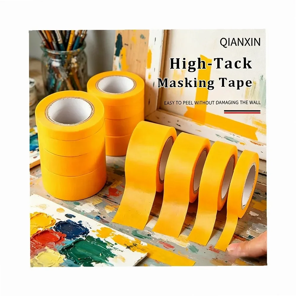 2 rolls High Temperature Resistant Orange Masking Tape, Multi-Size Options, Strong Adhesion Waterproof No Residue, Paint