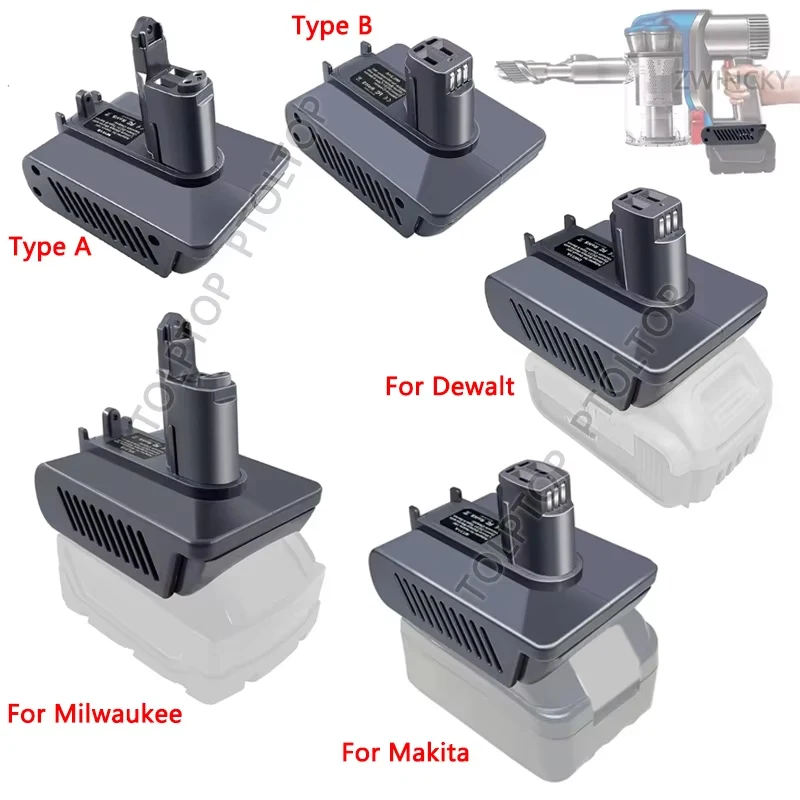 

Battery Adapter For Dyson Type A / Type B DC31 DC35 DC44 Animal Vacuum Cleaner for Makita/Dewalt/Milwaukee 18V Li-ion Battery