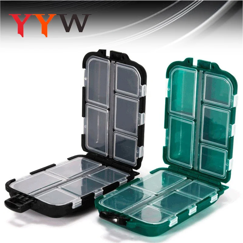 

Fishing Tackle Box Fishing Accessories Lure Hook Storage Case Double Sided Fishing Tool Organizer 10 Compartments Bait Boxes