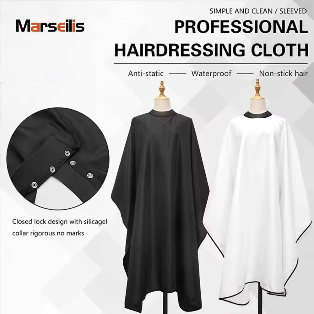

Professional Barber Cape Hair Cutting Cape Waterproof Silicone Collar Transparent Anti Static Salon Cape Eagle Shawl Style