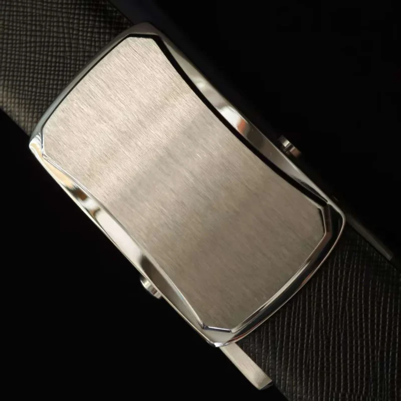 高級 3.4cm ユニセックスベルト - 穴なし調節可能、ステンレススチールバックル、リバーシブルクロスグレインレザー