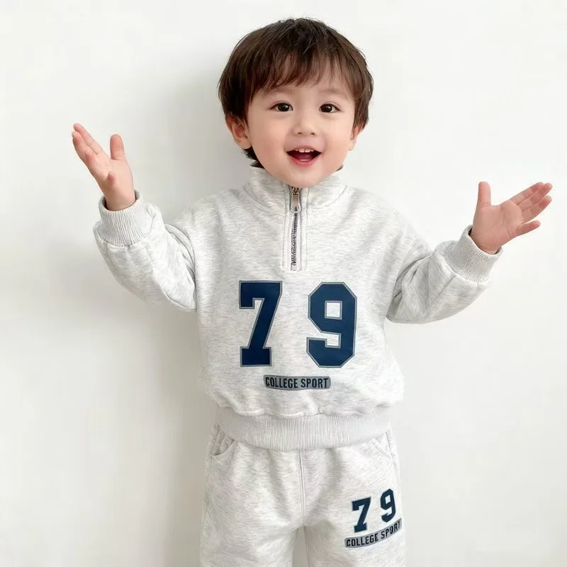 

Children's Set Spring and Autumn 2026 New Style Boys' and Girls' Casual Sweatshirt+Pants Two Piece Set Kids Outfits 90-140cm