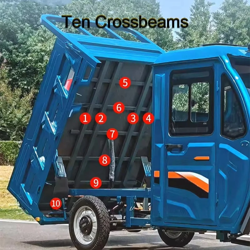 Electric Cargo Tricycle Heavy Duty Delivery Three Wheeler 800kg Load 72v Battery Powered Farm Ranch Livestock Feed Trike view 4