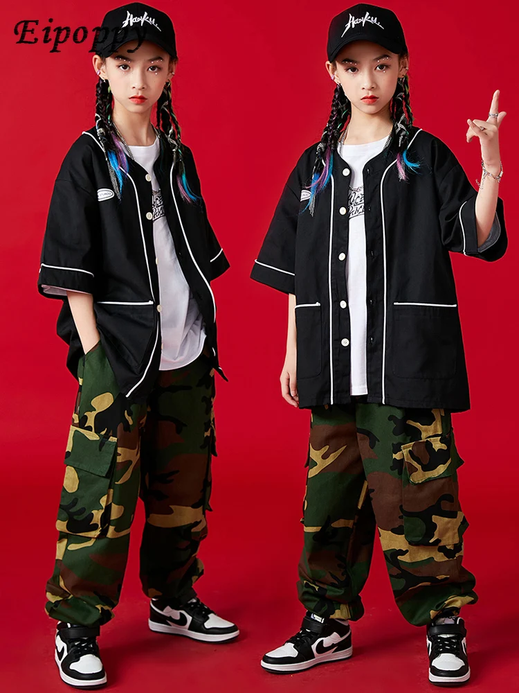 بدلة هيب هوب للأطفال ، ملابس للفتيان والفتيات ، زي رقص الجاز على المنصة