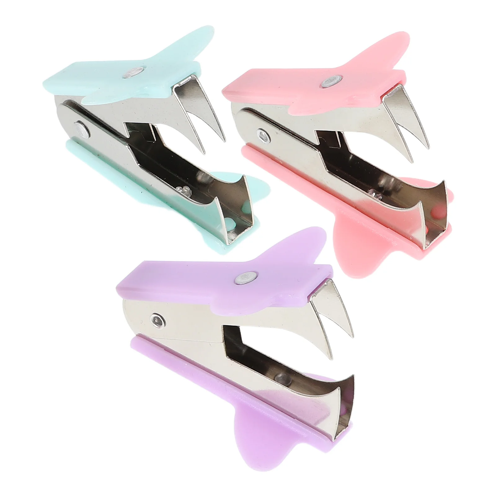 

3Pcs Mini Macaron Staple Remover Set Purple Pink Green Portable Office School Home Cute Desk Accessory