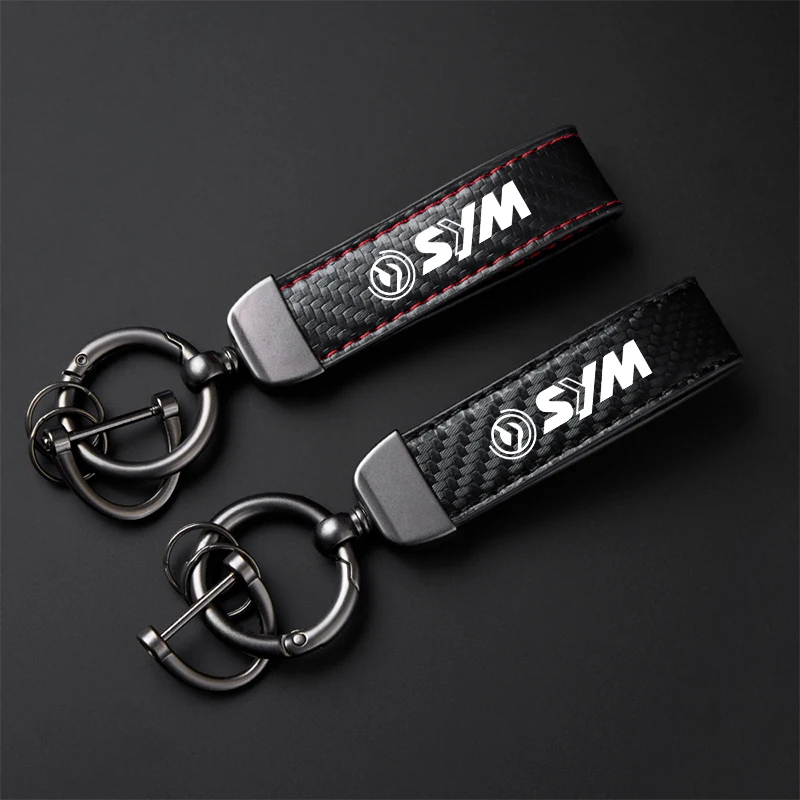 For SYM JOYMAX Z 125/250/300 MAXSYM Accessories High-Grade Carbon Fiber Motorcycle Keychain Holder Keyring