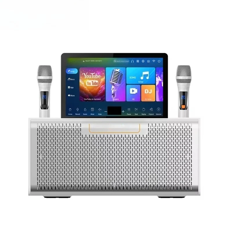 All-In-One Smart Android Home Karaoke System with 2 Wireless Microphones 10.1
