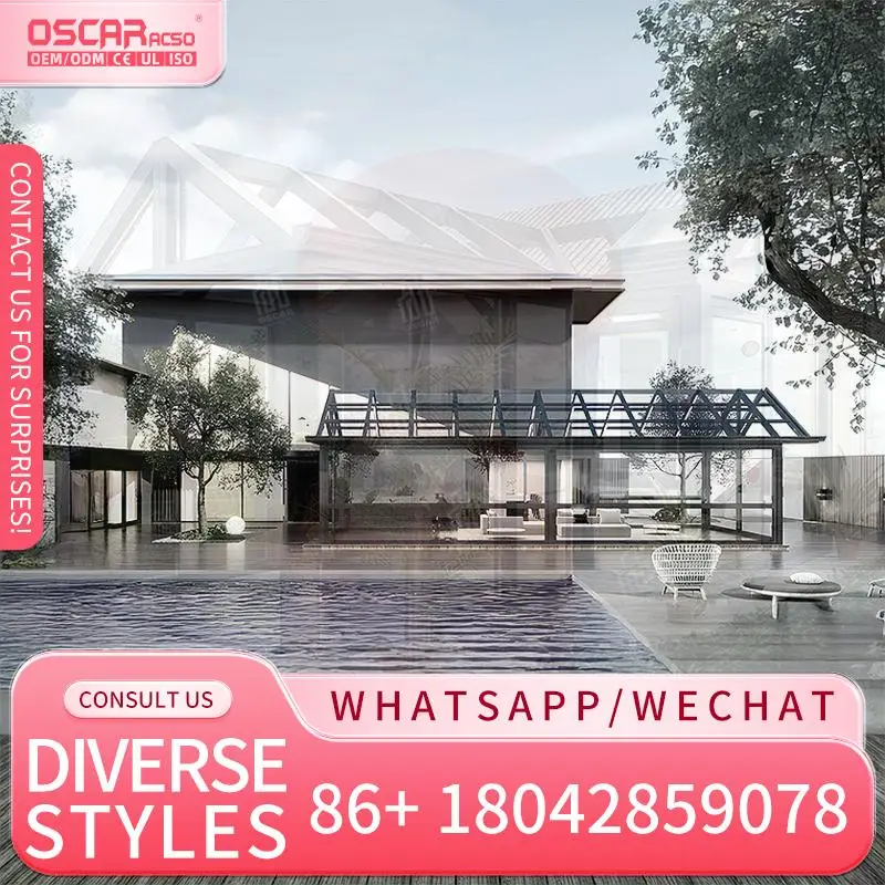 

Aluminum Frame Tempered Glass 4 Season Sunroom for Patio Outdoor and Backyard Contemporary Modern Design sunroom