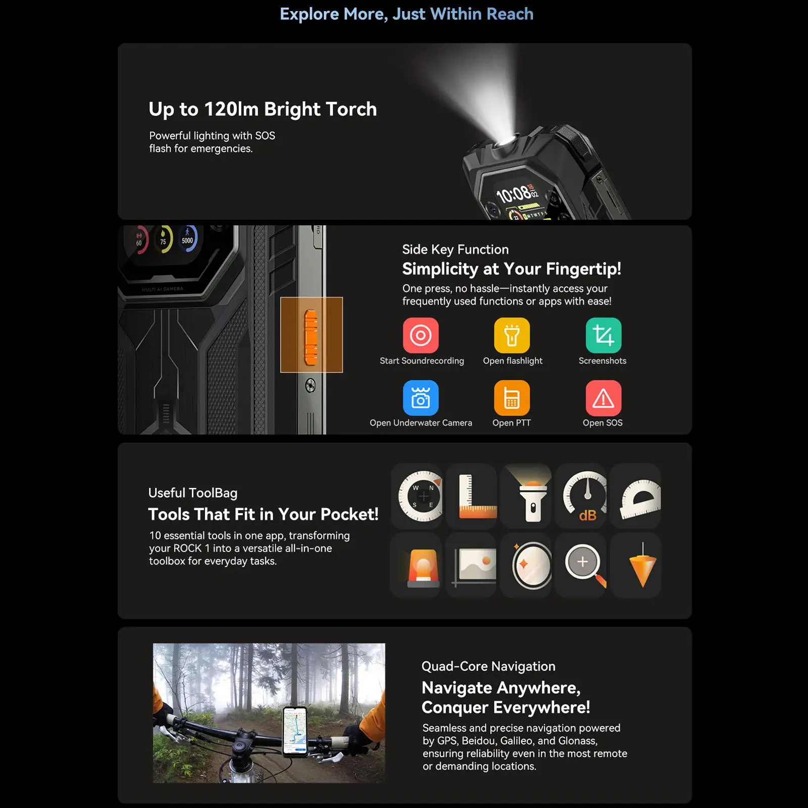Blackview ROCK 1 Rugged Phone 8GB+256GB 6.56'' Android 16 Helio G81 15000mAh 55W Charge NFC 4G Smartphone