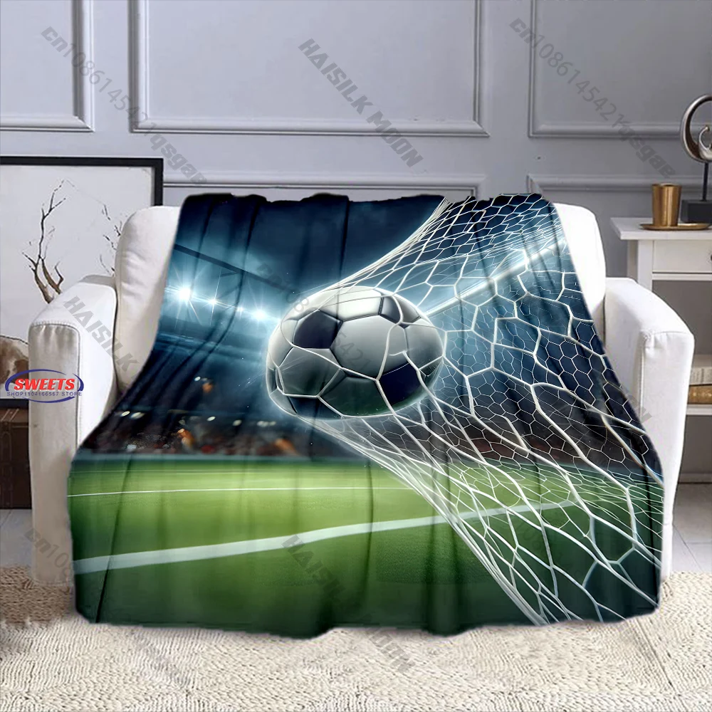 "Soccer-Themed Blanket for Fans" Multiple sizes kid's and adults' bedroom living room sofa decor blanket, Exquisite gift