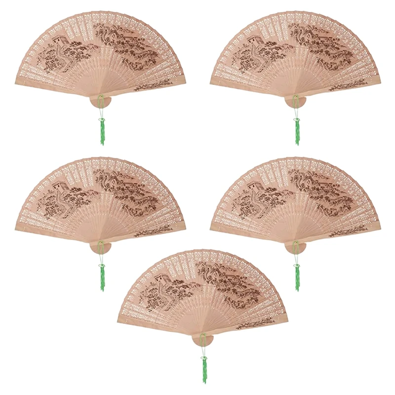 Sandalwood Folding Fan Hand Fan Chinese Hand Fan In Retro Style, Foldable Hand Fan For Wedding Dance Party