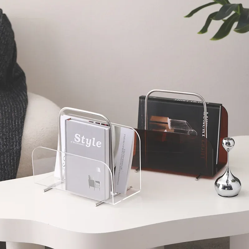

Acrylic Magazine Holder Crystal Clear Acrylic Magazine Book Rack Desktop File Storage For Office Home Study Model Room Decor
