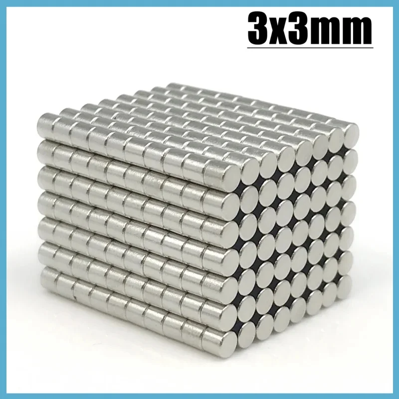 100-1500Pcs 3x3 Neodymium Magnet 3mm x 3mm N35 NdFeB Round Super Powerful Hook Tool Strong Permanent Magnetic imanes Disc 3x3 mm