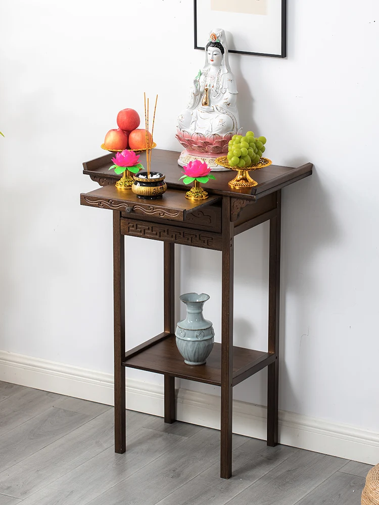 

ZZXL Shrine Household Buddha Niche Incense Burner Table Guanyin God of Wealth Worship Table Prayer Altar Table