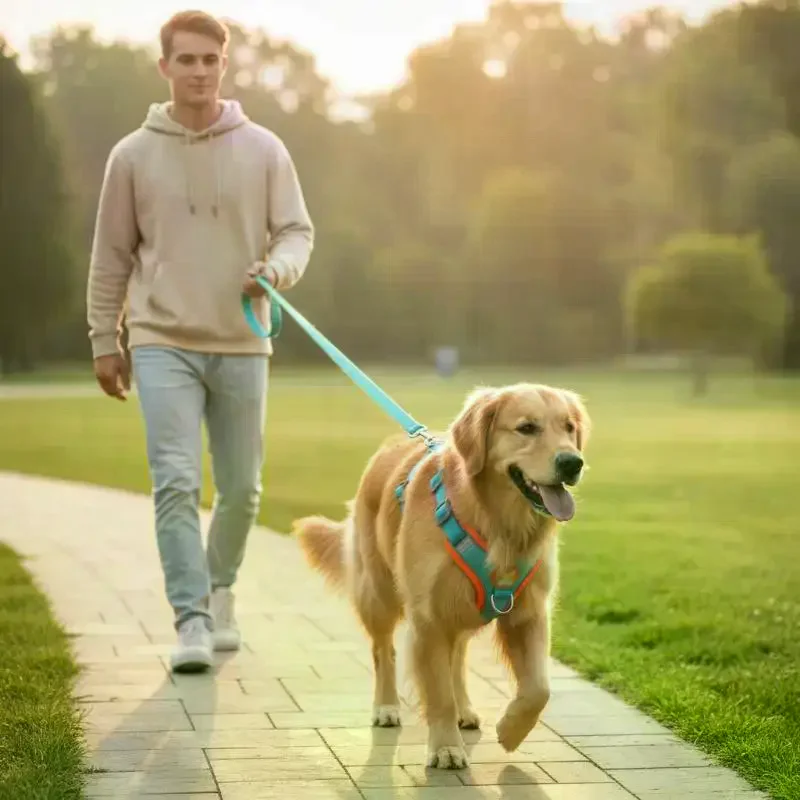 Dog Harness Leash Set Vest Type Reflective Breathable Adjustable Pet Chest Strap For Dog Cat Outdoor Walking