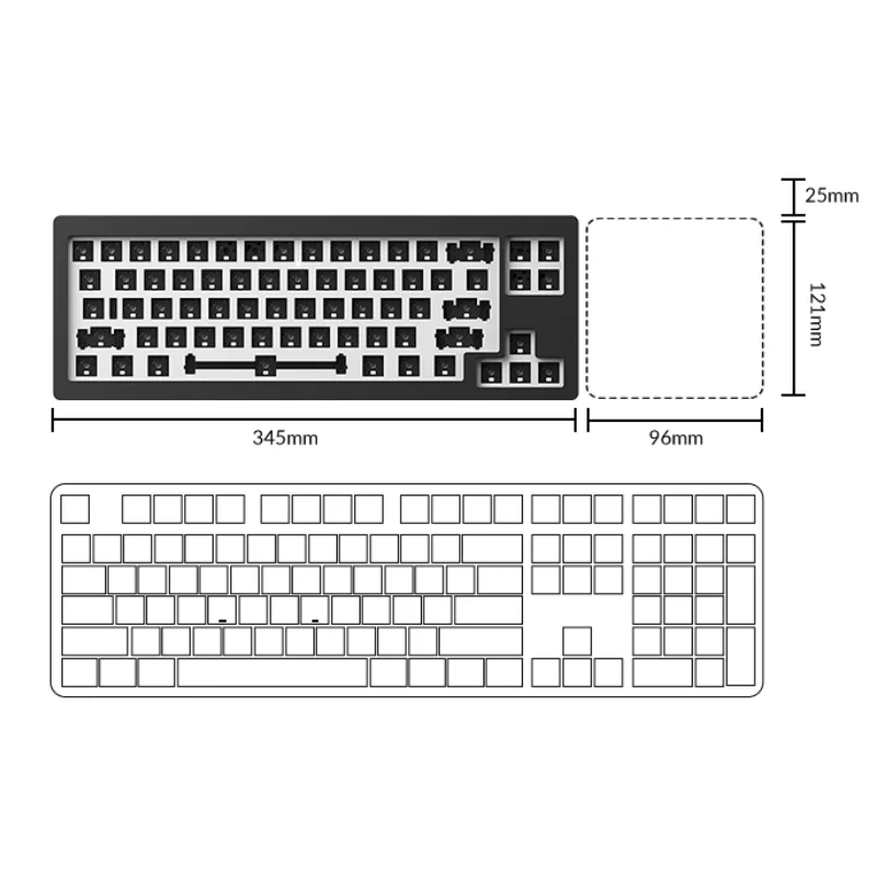 Imagem -03 - Teclado Mecânico Akko Monsgeek-m7 Wired Kit de Teclado Barebone de Alumínio Via Qmk 65 68-key Rgb Hot-swap Voltado para o Sul Diy