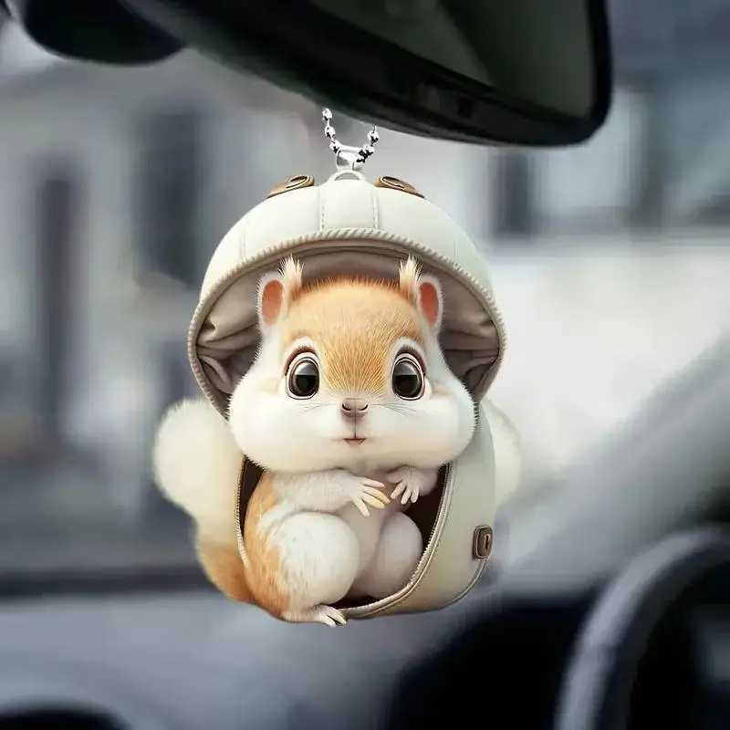 New Magic Cat Acrylic Christmas Pendant Car Interior Car Realistic Animal Creative High Quality Keychain Cute Dog Decoration